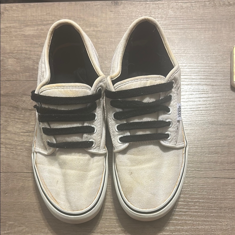 Vans White and Black Low-Top Sneakers